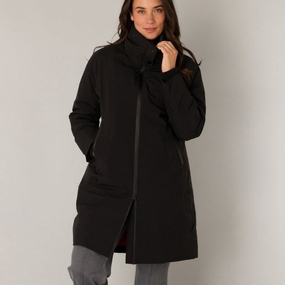 OwY by Yest Nydia Coat Jacket Black red lined waterproof women's size 2